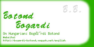 botond bogardi business card